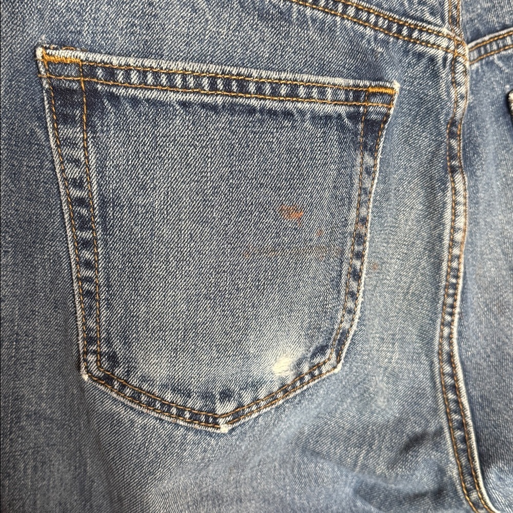 Old Navy Straight Leg Jeans 34x34 Paint Splatter Distressed Workwear Blue Denim - Picture 11 of 15